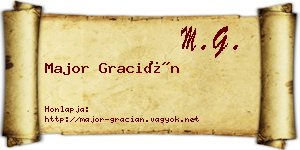 Major Gracián névjegykártya